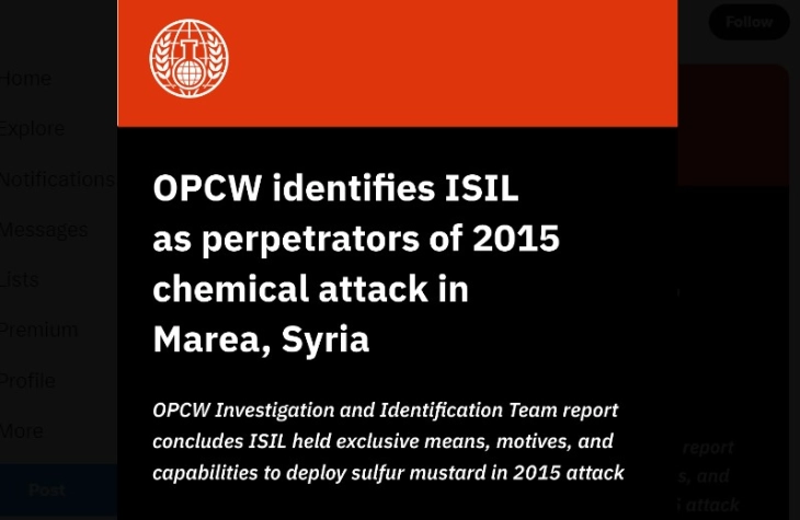 Меѓународна истрага потврди дека Исламска држава употребила отровен гас во напад во Сирија во 2015 година