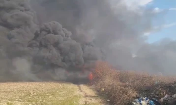 Голем пожар на отворено кај Струмица, гореше сува трева и отпад