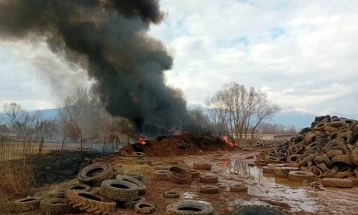 ДИЖС со решение да се отстранат изгорените отпадни гуми кај Желино