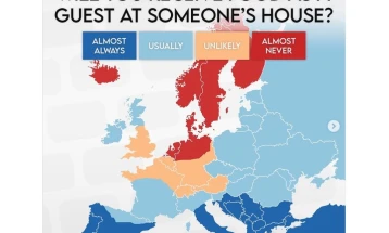 Мапа на гостопримството во Европа