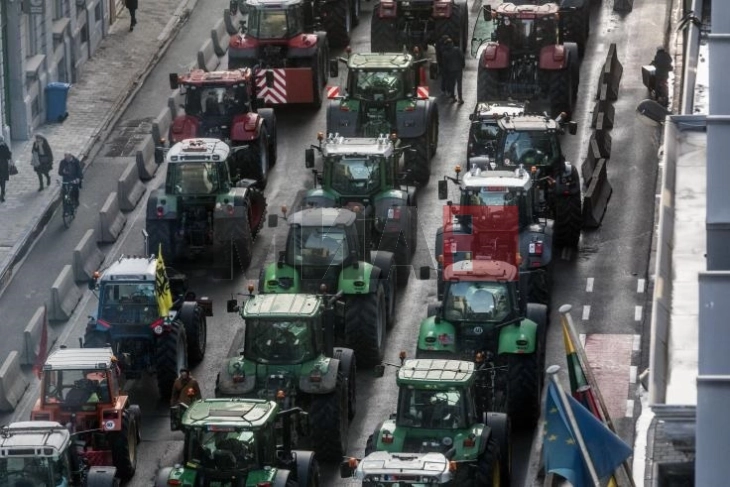 Bujqit belgë bllokuan Brukselin