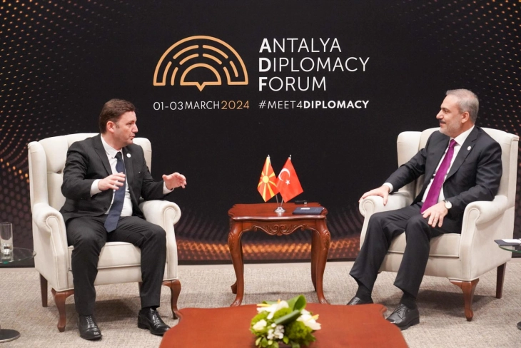 FM Osmani meets Turkish counterpart Fidan in Antalya