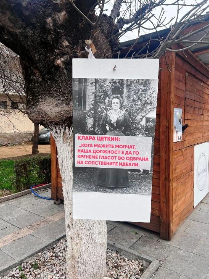 Во Струмица на неколку локации поставени инсталации и постери со пораки за правата на жените