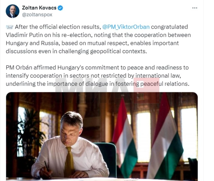 Viktor Orban e uroi Putinin për fitoren në zgjedhje