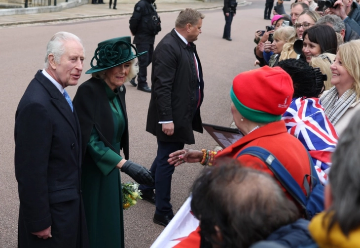 Britain's king urged to keep strong as he greets Easter well-wishers