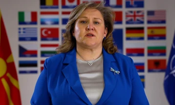 Видео порака на Петровска за Денот на НАТО: Членството во НАТО е потврда за нашата посветеност кон мирот и стабилноста и подготвеност да придонесеме кон глобалната безбедност