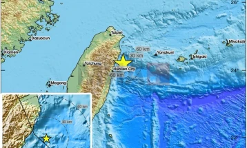 Një tërmet i fortë e goditi Tajvanin