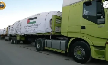 Хуманитарен конвој од ОАЕ првпат пристигна по копно на северот на Појасот Газа