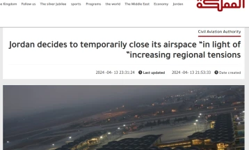 Jordania e ka mbyllur hapësirën ajrore për shkak të sulmit të Iranit