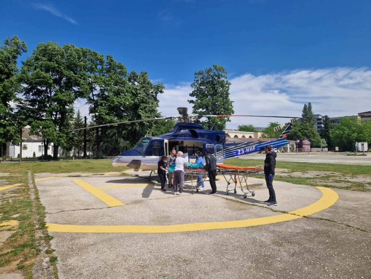 Police helicopter transports another stroke victim to Skopje from Szeged