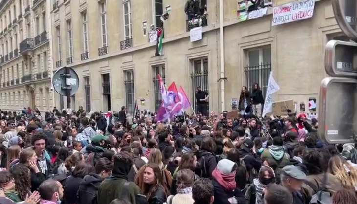 Si pjesë e valës së protestave studentore pro-palestineze, studentë në Paris bllokuan një universitet shkaku i luftës në Gazë