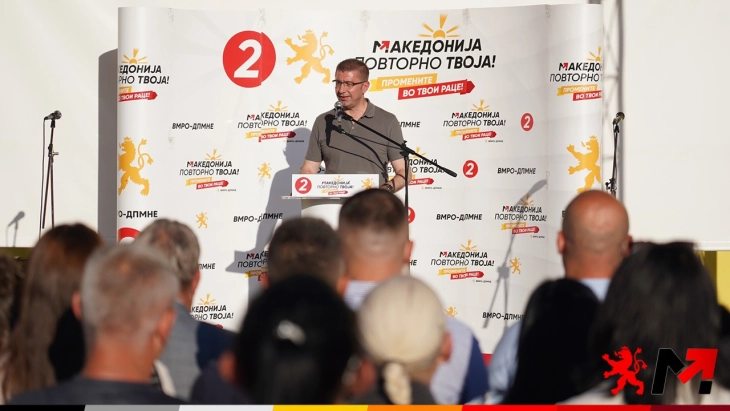 Mickoski in Brvenica: VMRO-DPMNE and coalition will lead next government, DUI going in opposition