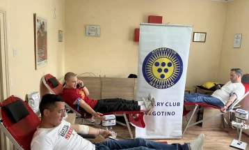 Крводарителска акција со Ротари клуб Неготино, реализирани 55 крводарувања