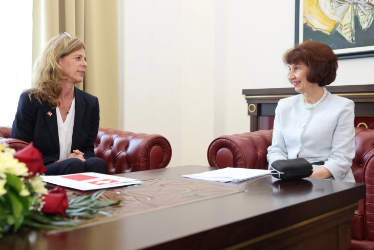 President Siljanovska Davkova meets Swiss Ambassador Hulmann Marti