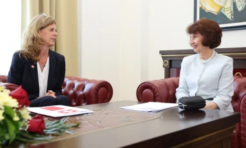 President Siljanovska Davkova meets Swiss Ambassador Hulmann Marti