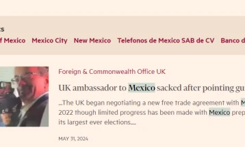 Ambasadori britanik në Meksikë shkarkohet nga detyra pasi dyshohet se i drejtoi armën një punonjësi