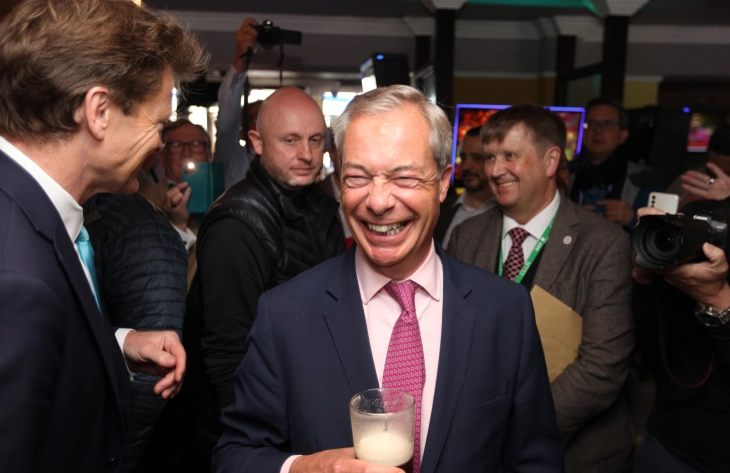 Farage says he'll be ‘bloody nuisance’ as aims to beat Conservatives; doused with milkshake outside pub