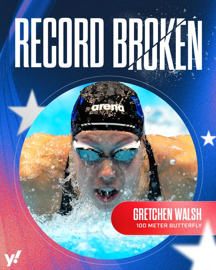 Gretchen Walsh breaks world record in 100m butterfly