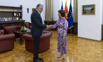 Takim i presidentes Siljanovska Davkova me ambasadorin hungarez Klajn