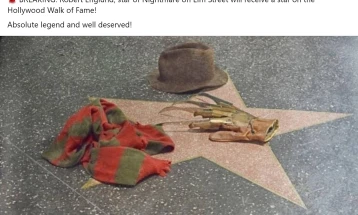 Легендарниот Фреди Кругер  ќе добие ѕвезда на Булеварот на славните во Холивуд