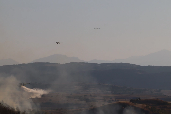 Five Air Tractor aircraft, one Canadair fighting Bitola brushfire