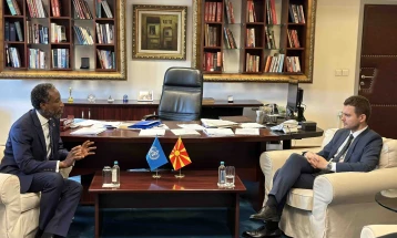 FM Mucunski meets head of WHO Office in Skopje, Akeem Ali 