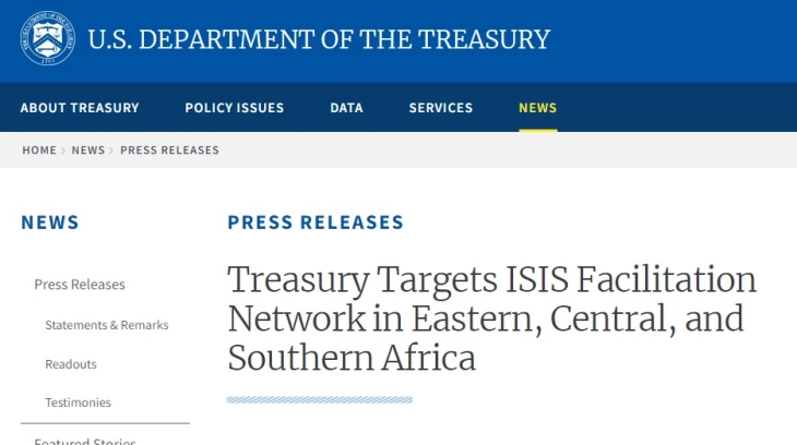 САД воведоа санкции на членови на ИСИС во Африка
