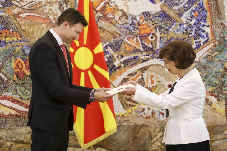 President Siljanovska-Davkova receives credentials of new Albanian Ambassador Meidani