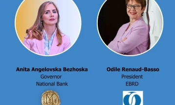 Governor Angelovska-Bezhoska meets EBRD President Renaud-Basso 