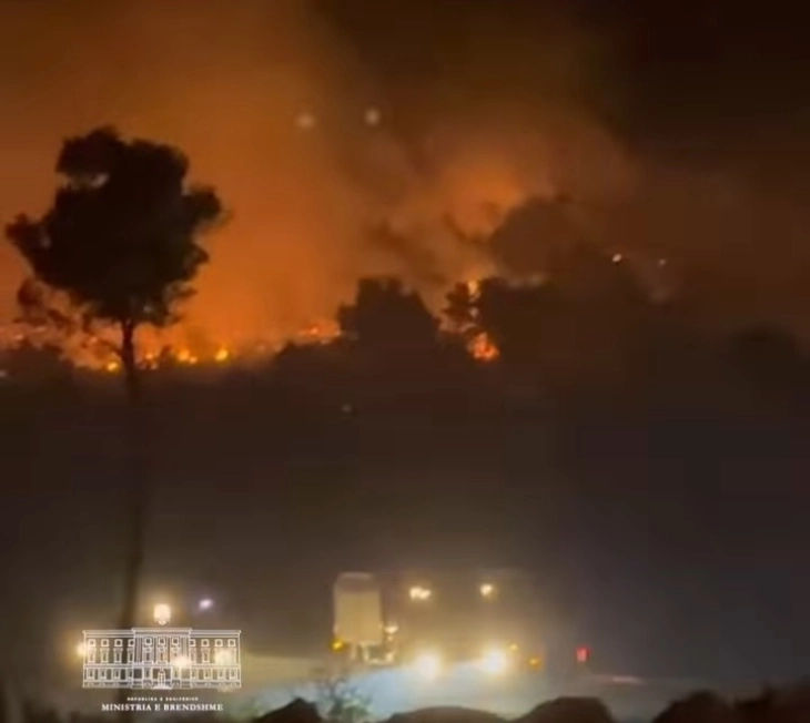 Zjarri me përmasa të mëdha në Shëngjin përhapet në afërsi hoteleve dhe apartamenteve, turistët janë evakuuar