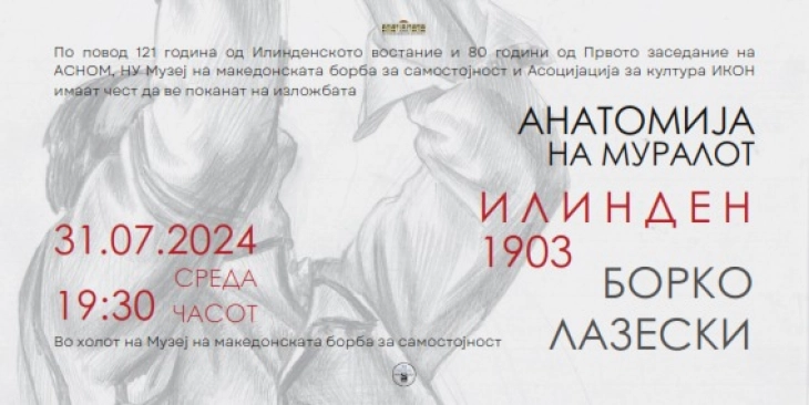 Изложба „Анатомија на муралот – Илинден 1903, Борко Лазески“ во  Музеј на македонската борба