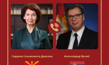 Siljanovska Davkova to meet Serbia's Vucic at Prohor Pchinski monastery Friday