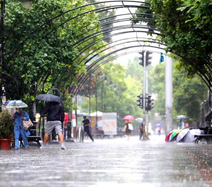 Weather: Mostly sunny, rain likely in mountains; high 34°C