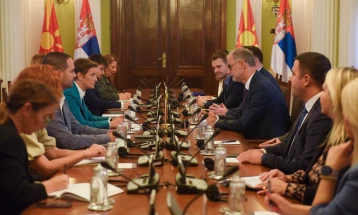 Stoiljkovikj, Nikoloski, Mucunski meet Serbian Parliament Speaker Brnabić, Trade Minister Momirović