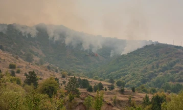 Zjarri në Mariovë nuk po shuhet, nuk ka rrezik për objektet fetare