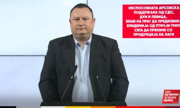 Кирков: Неспособната Арсовска поддржана од СДС, ДУИ и Левица, беше на праг да предизвика епидемија од птичји грип