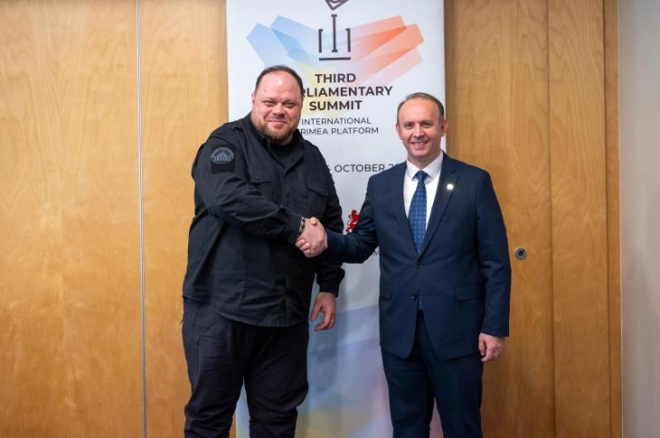 Gashi meets Ukraine's Stefanchuk at 3rd parliamentary summit of International Crimea Platform in Riga