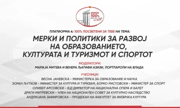 Платформа: 100% посветени за тебе на тема „Мерки и политики за развој на образованието, културата и туризмот и спортот“