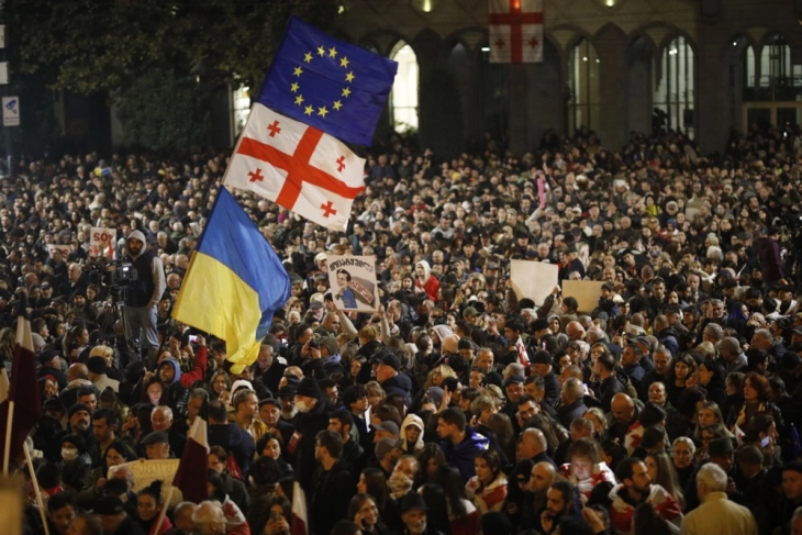 Tens of thousands march in Georgia, opposition calls for new election