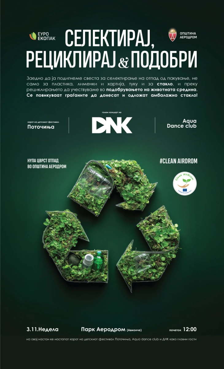 Еко-настан „Заедно за почиста општина“ во паркот „Авионче“ во општина Аеродром