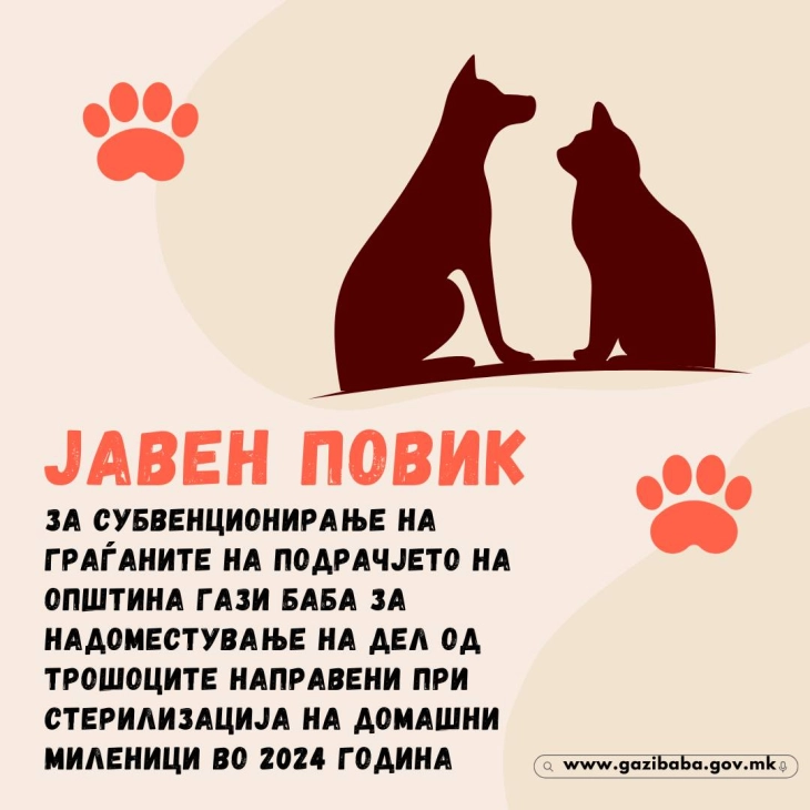 Стефковски: Гази Баба ќе субвенционира 100 проценти за стерилизација на домашни миленици