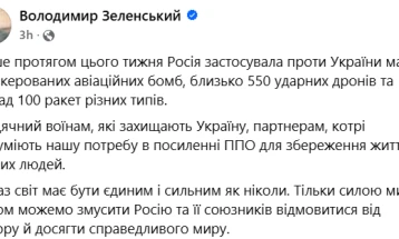 Zelenski: Rusia këtë javë ka përdorur 630 bomba, 550 dronë, 100 raketa