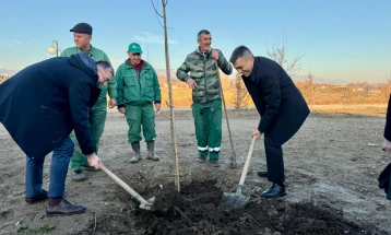 Finalizohet iniciativa për mbjelljen e fidaneve në Mega parkun në Karposh