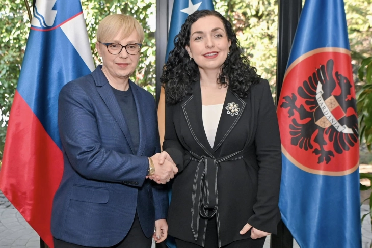 Presidentja e Kosovës, Osmani priti sot në takim presidenten sllovene, Natasha Pirc Musar