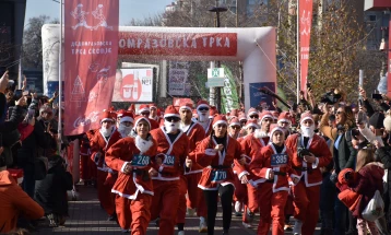 Santa run at Skopje square