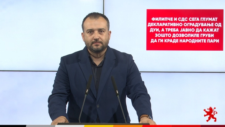 Лефков: СДС глумат декларативно оградување од ДУИ, треба јавно да кажат зошто дозволиле Груби да ги краде народните пари