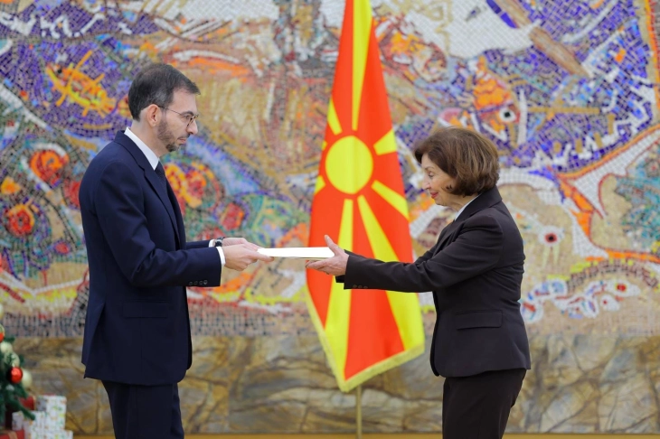 President Siljanovska Davkova receives credentials of new Italian Ambassador