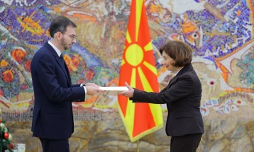 President Siljanovska Davkova receives credentials of new Italian Ambassador