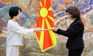 Presidentja Siljanovska - Davkova i pranoi letrat kredenciale të ambasadores së porsaemëruar të Japonisë