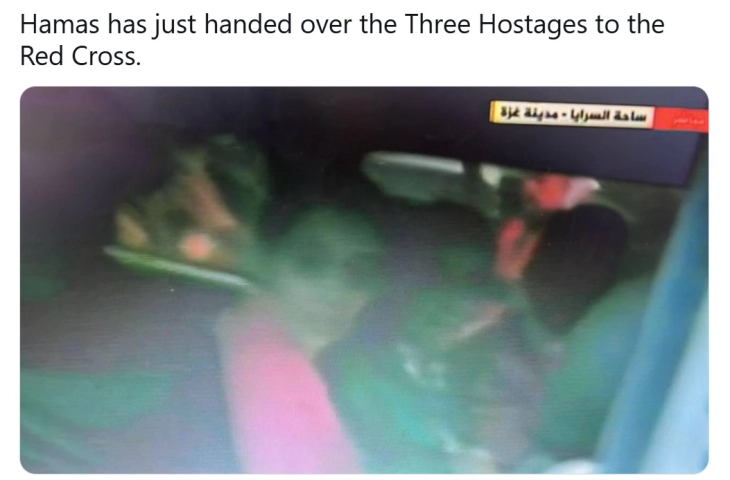 First three hostages released by Hamas, Israeli military says